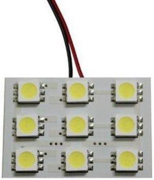 RACE SPORT RS-5050-9DOME-W 9 Chip 5050 Led Dome Panel Light (White) (Each)