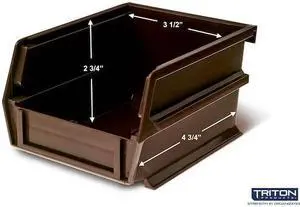 TRITON PRODUCTS 3-210BR-6 Stacking Hanging Interlocking Bins, Polypropylene, TRITON PRODUCTS 3-210BR-6 Stacking Hanging Interlocking Bins, Polypropylene,