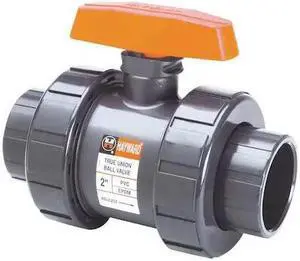 HAYWARD FLOW CONTROL TBH2150ASTV0000 Ball Valve, True Union, 1-1/2", CPVC/FPM,
