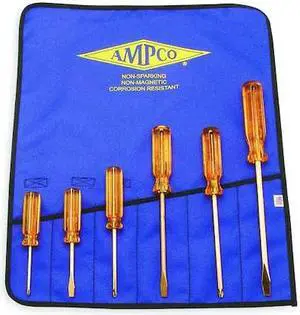 AMPCO SAFETY TOOLS M-39 Nonspark Screwdriver Set,Slotted/Phllps,6 pcs
