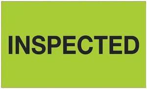 TAPE LOGIC DL1164 Tape Logic® Labels, "Inspected", 3" x 5", Fluorescent Green,