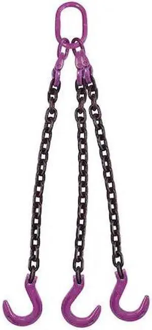 US CARGO CONTROL 38G100TOF-14 3/8" x 14' - 3 Leg Chain Sling w/ Foundry Hooks -