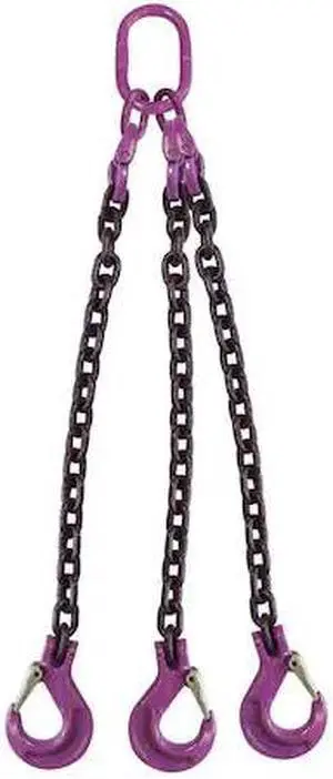 US CARGO CONTROL 38G100TOS-14 3/8" x 14' - 3 Leg Chain Sling w/ Sling Hooks -