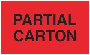 TAPE LOGIC DL1760 Tape Logic® Labels, "Partial Carton", 3" x 4", Fluorescent