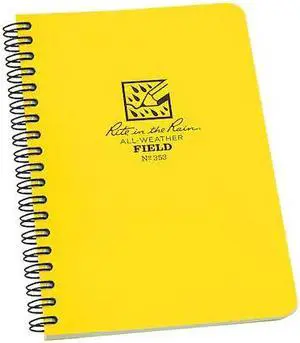 RITE IN THE RAIN 353 All Weather Notebook,Side Spiral,Field