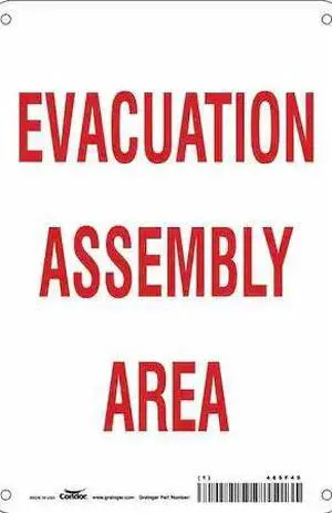 CONDOR 485F49 Safety Sign, 10 in Height, 7 in Width, Aluminum, Horizontal