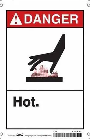 CONDOR 474Z85 Safety Sign, 10 in Height, 7 in Width, Aluminum, Horizontal