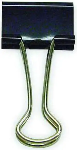ZORO SELECT 2WFX6 Binder Clip,1-1/4 In,Metal,Black,PK24