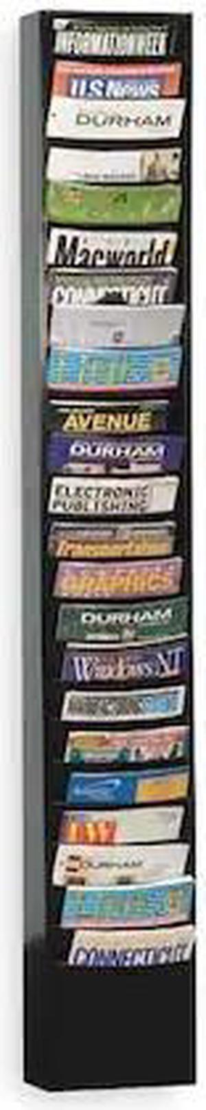DURHAM MFG 401-08 Literature Rack,Compartment 23,Blk