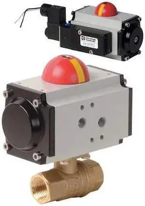 DYNAQUIP CONTROLS PHG27ATSR08310A 1-1/2" FNPT Brass Pneumatic Ball Valve Inline