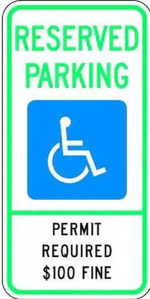 LYLE HC-MT01-12HA Handicap Parking Sign, 12" W, 24" H, English, Aluminum,