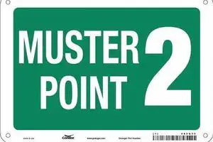 CONDOR 485G50 Safety Sign, 7 in Height, 10 in Width, Aluminum, Vertical