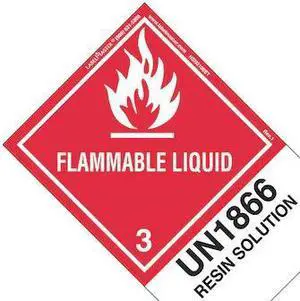 LABELMASTER HSN2100ET Flammable Liquid Label,UN1866,PK500, HSN2100ET