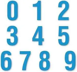 MAGNA VISUAL DCN-35 Die Cut Number Magnets,3",Blue,PK108