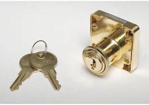 ZORO SELECT 1XRY2 Cabinet and Drawer Dead Bolt Locks, Keyed Alike, CH751 Key,