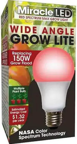 MIRACLE LED 602144 LightBulb,RedSpcWideAnglMltPtLED,11W