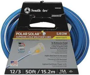 SOUTHWIRE 1638SW0061 SJEOW Extension Cord, 12 AWG, Outdoor, 12/3, 1 Outlets,