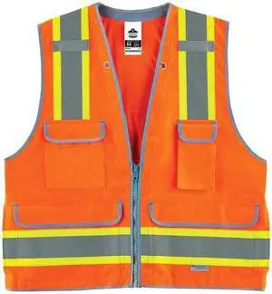 Ergodyne GloWear 8254Z Class 2 Heavy-Duty Hi-Visibility Surveyors Vest Orange