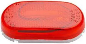 GROTE 46712 Marker Lamp,Oval With Reflector, Red