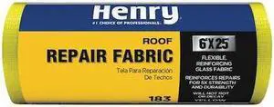 HENRY HE183196 Roof Repair Fabric, 6 in x 25 ft, Roll, Yellow