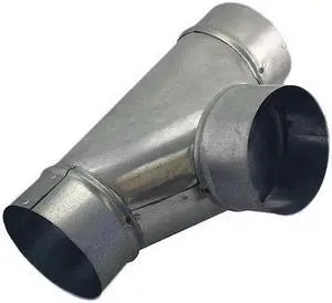 GREENSEAM GRFTJ9GA26 Round Duct Tee, 9 in Duct Dia, Galvanized Steel, 26 ga GA,