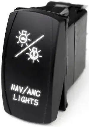 MARINE SPORT LIGHTING MSTLS27W Led Rocker Switch W/ White Led Radiance (Nav