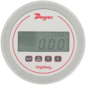 DWYER INSTRUMENTS DM-1208 Digital Differential Pressure Gauge, 5 in Dial, 0.125