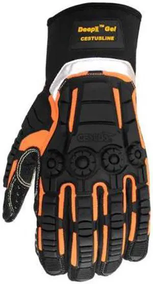 CESTUS 3045-L Impact Resistant Work Gloves, Deep II Gel, Synthetic Leather