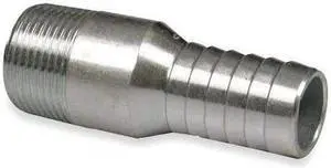 ZORO SELECT 3LZ85 Nipple,1-1/4 Barb,1-1/4 In MNPT,316 SS