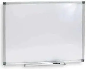 ZORO SELECT 1NUP8 18"x24" Melamine Whiteboard, Aluminum Frame