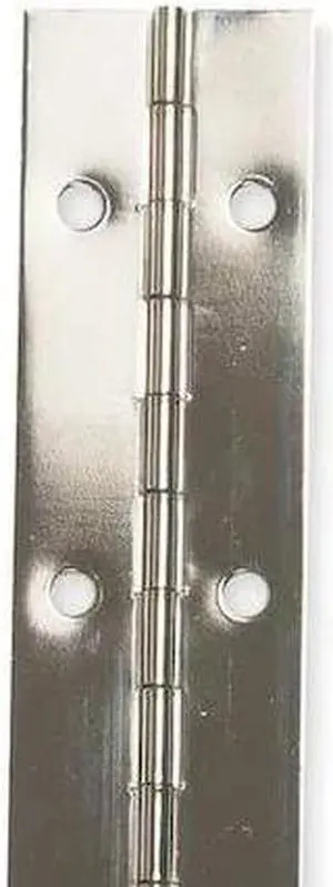 ZORO SELECT 1CCF7 Piano Hinge, Steel, Full Surface Mounting, 3/4 in Leaf W x 72