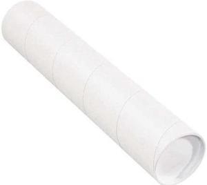 PARTNERS BRAND P4042W Mailing Tubes with Caps, 4" x 42", White, 15/Case