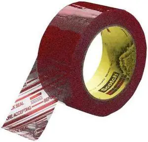 SCOTCH 3779 Carton Tape,Red on Clear,72mm x 100m