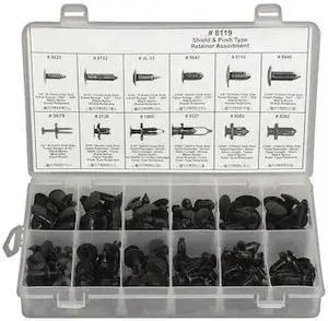 ZORO SELECT 8119 Shield / Push Type Retainer Asst,192 Pc
