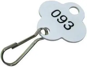 ZORO SELECT 33J880 Key Tag, White, Plastic, Shamrock, Nickel Plated 100 PK