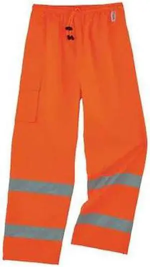 ERGODYNE 8915 Rain Pants, Breathable, Hi-Vis Orange,XL