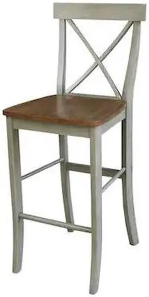 INTERNATIONAL CONCEPTS S41-6133 X-back BarHeight Stool, 30" Seat Height,