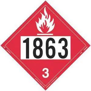 LABELMASTER ZRV21863 Flammable Liquid Placard,1863,PK25