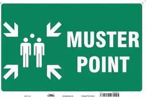 CONDOR 485G29 Safety Sign, 14 in Height, 20 in Width, Polyethylene, Horizontal