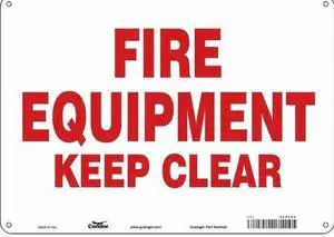 CONDOR 469F69 SAFETY SIGN FIRE AND EMERGENCY, 10 in Height, 14 in Width,