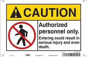 CONDOR 472J83 Safety Sign, 7 in Height, 10 in Width, Aluminum, Vertical