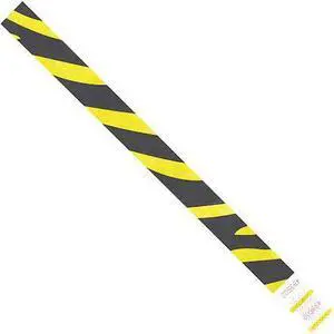 TYVEK WR108YE Tyvek Wristbands, 3/4" x 10", Yellow Zebra Stripe, PK500