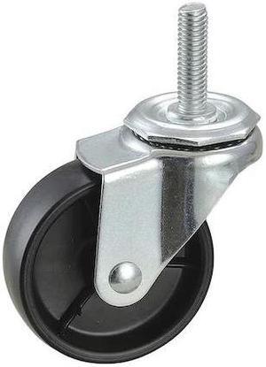 ZORO SELECT 32J959 Swivel Stem Caster, Polyolfn, 3 in, 125 lb., Thread Size: