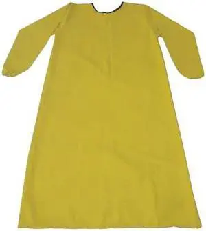 CONDOR 11J844 Smock Apron,Yellow,XL, 46-1/2 In. Long