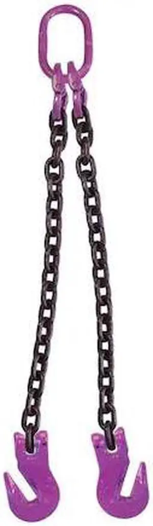 US CARGO CONTROL 34G100DOG-6 3/4" x 6' - 2 Leg Chain Sling w/ Grab Hooks -