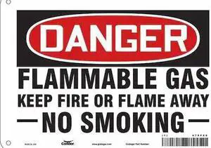 CONDOR 478F88 Danger Sign, 7" H, 10" W,  Vertical Rectangle, English, 478F88