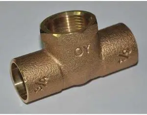ZORO SELECT 24W589 1/2" NOM C x 1/2" FNPT Copper Tee