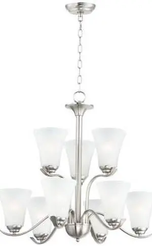 MAXIM LIGHTING 12076FTSN Vital 9-Light 26" Wide Satin Nickel Chandelier MAXIM LIGHTING 12076FTSN Vital 9-Light 26" Wide Satin Nickel Chandelier