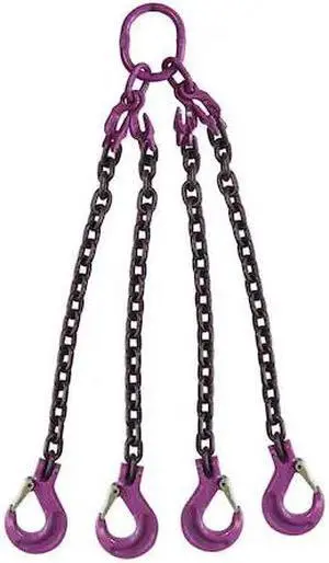 US CARGO CONTROL 12G100QOSA-5 1/2" x 5' - Adjustable 4 Leg Chain Sling w/ Sling