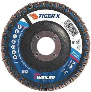 WEILER 98901 Flap Disc,4-1/2 in. x 40 Grit,7/8